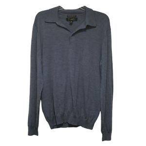 Pronto Uomo Preppy Office Siren Extra Fine Merino Wool Collard Sweater Xlarge